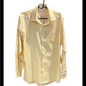 Van Heusen Men's Yellow Button Down Shirt Size 16-1/2